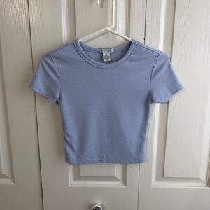 Better Together blue waffle knit cropped tee size XS